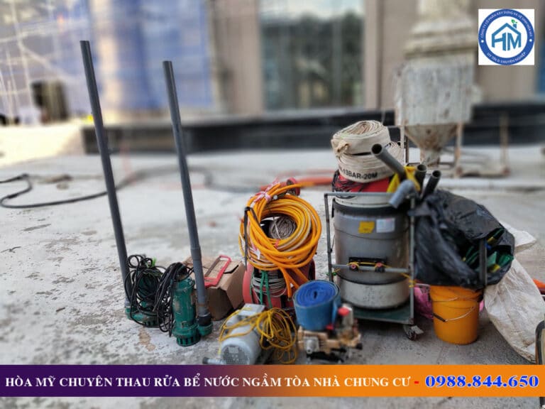 Thau rửa bể nước ngầm tòa nhà chung cư tại Gia Lâm 3 thau rua be nuoc ngam toa nha chung cu 4