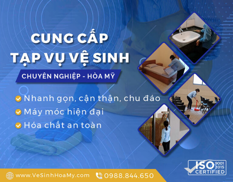 Cung cấp tạp vụ vệ sinh tại Hà Nội. Uy tín, chất lượng. 2 Banner cung cấp tạp vụ vệ sinh Hòa Mỹ